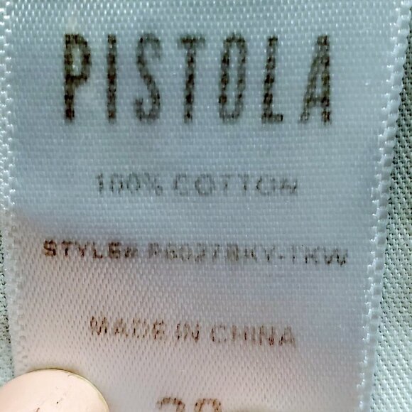 Pistola Distressed Button Fly Blue Jeans High Rise Slim Size 28 - Picture 10 of 16